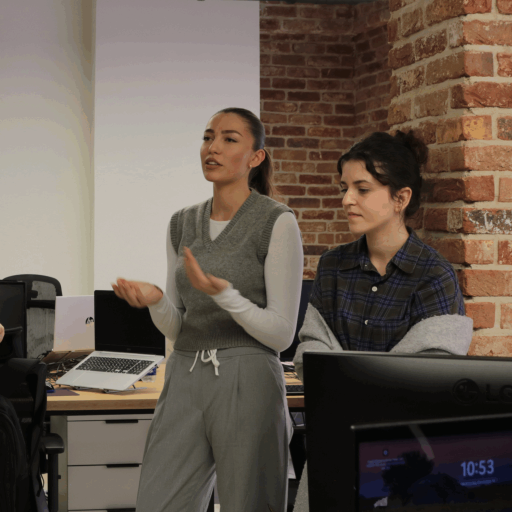 AnchorzUp's QA telling her career journey to the students during their company visit